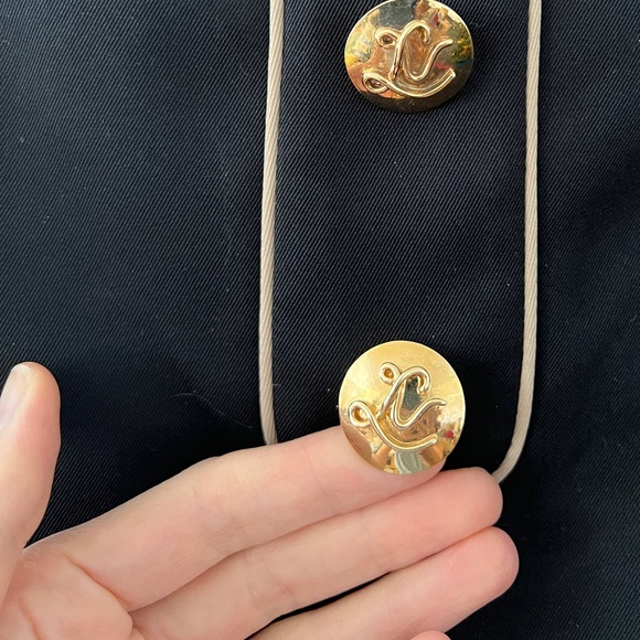 Authentic Vintage Louis Vuitton LV black blouse top tank gold buttons mod 60s - Picture 5 of 14